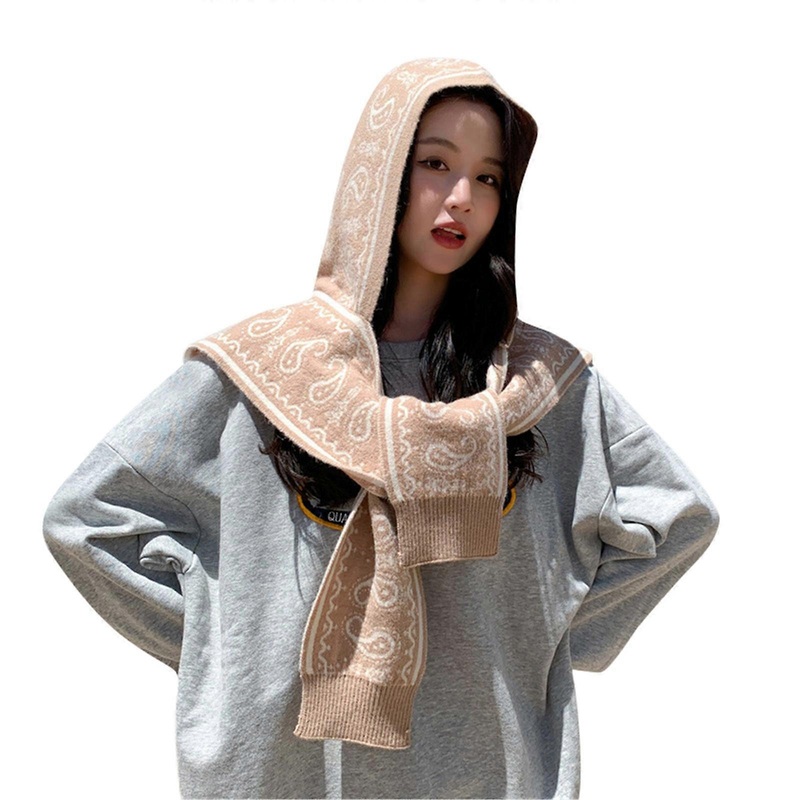 Hooded Scarf Hat Crochet for Head Scarf Hooded Shawl Wrap One Piece Scarf Windproof Cap for Head Warmer Hooded  Beige | Fruugo SG