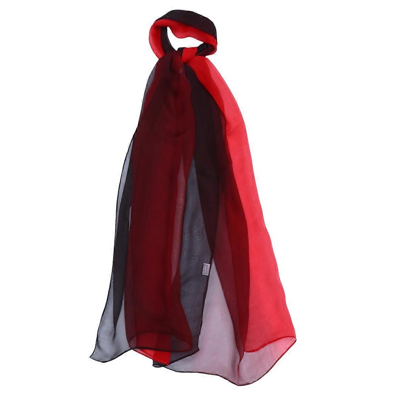 Lady Chiffon Scarf Elegant Muffler Stylish Cape Cappa Tippet Sprayproof Shawl Black Red 160x50cm Dustproof 1Set | Fruugo SG