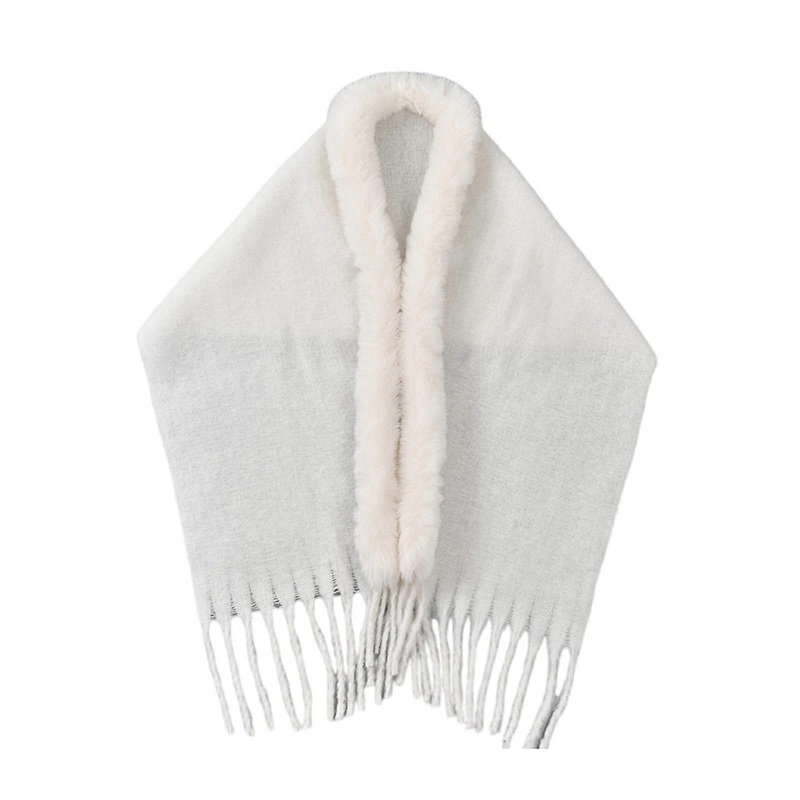 Luxurious Soft Shawl Women Elegant Solid Color Cloak Fashionable Warmth Capes for Everyday Elegances  White | Fruugo SG