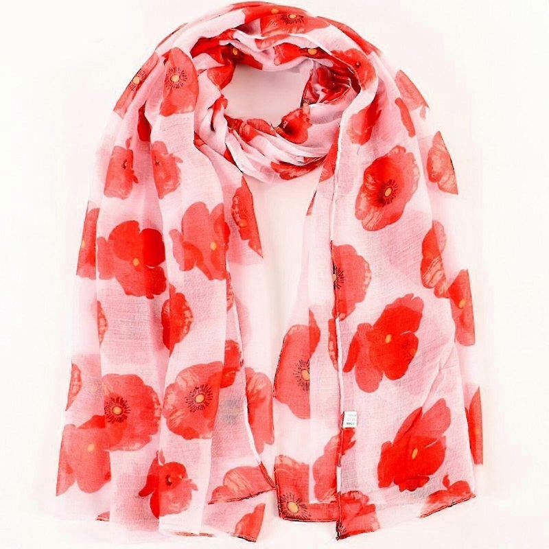 Poppy Print Shawl Scarf – Floral Wrap for Women, Perfect for Remembrance Day – Stylish and Elegant Accessory | Fruugo SG