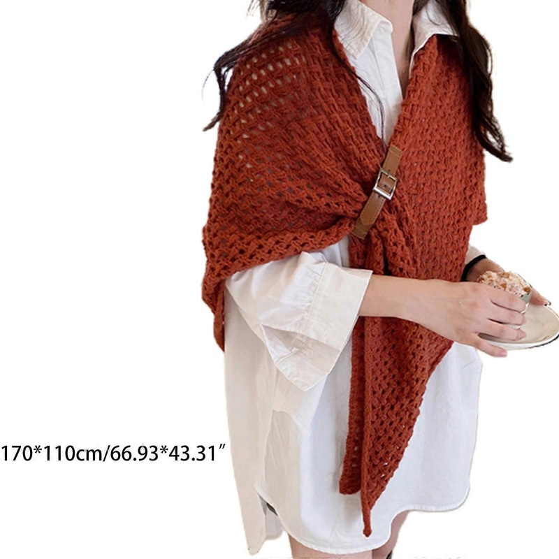 Scarf Shawl Wraps For Women Winter Women Scarf Thin Shawls Women Knit Warm Triangular Shawl Wraps Unique Leather Buckle  Black | Fruugo SG