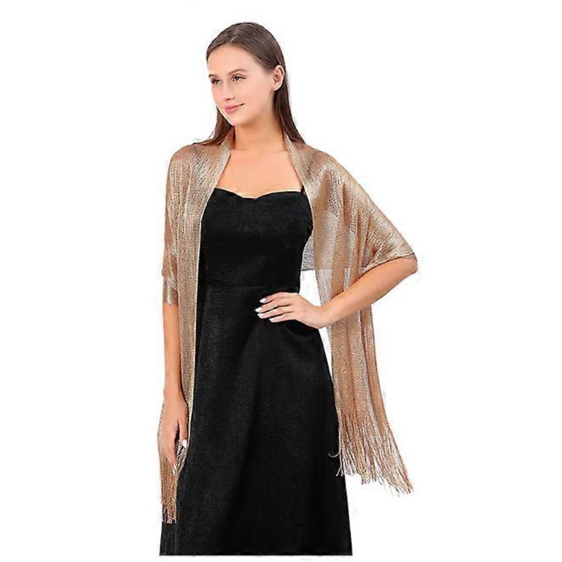silk scarf, elegant design, gold party evening dress cape | Fruugo SG