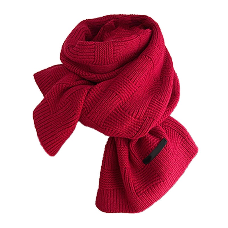 Stylish Crossed Plaided Knitted Scarf Soft Yarn Neck Warmer for Casual Wear and Outdoor Activity Various Outfit Matching  Red | Fruugo SG