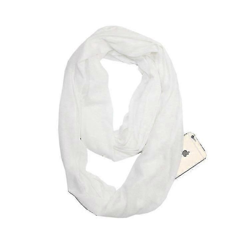 Travel Scarf With Hidden Pocket Women Infinity Scarf Solid Color Warm Scarf Nursing Scarf | Fruugo SG