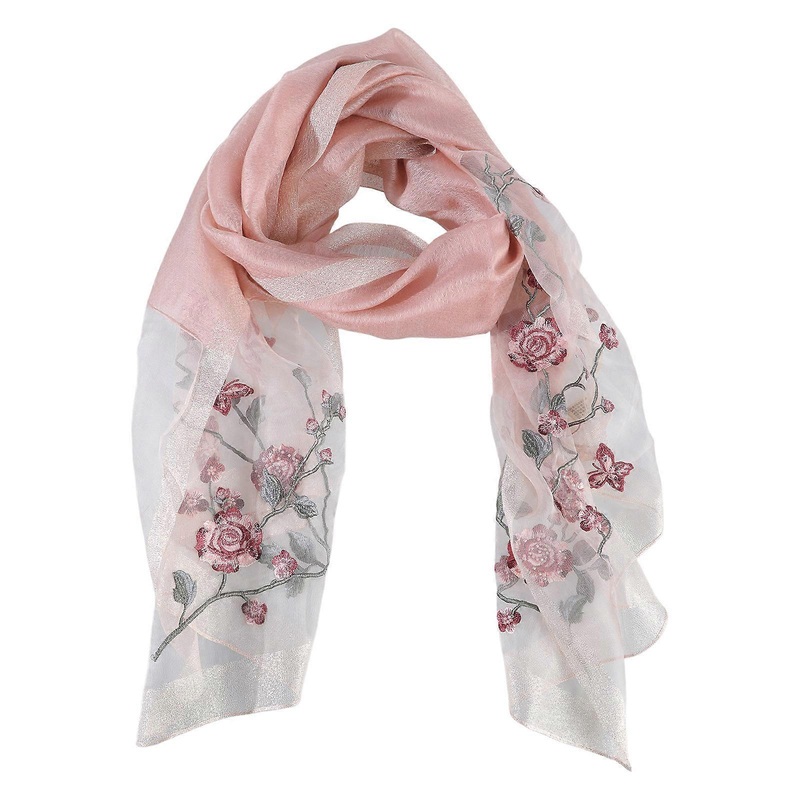 Tudung Hijab Floral Scarf Muslim embroidery Hijab Headscarf Scarf Muslim New embroidery Hijab Scarf Tudung Mulberry silk  Pink | Fruugo SG