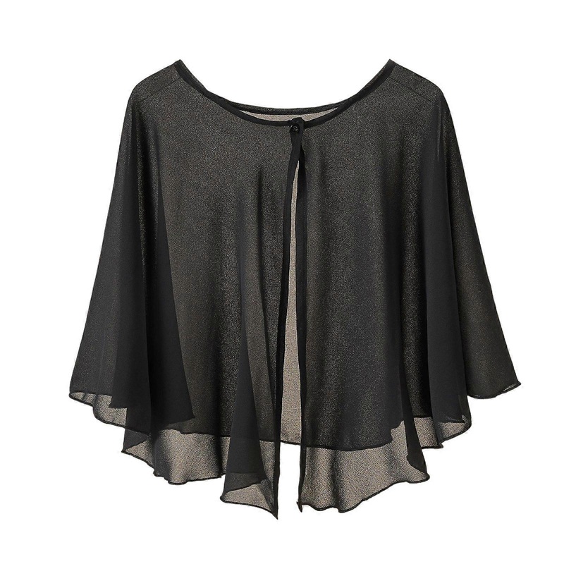 Women Classical Solid Color Chiffon Cape for Mother Summer Travel Neck Cool Skin-friendly Cape Hot Weather Supplies  Black | Fruugo SG