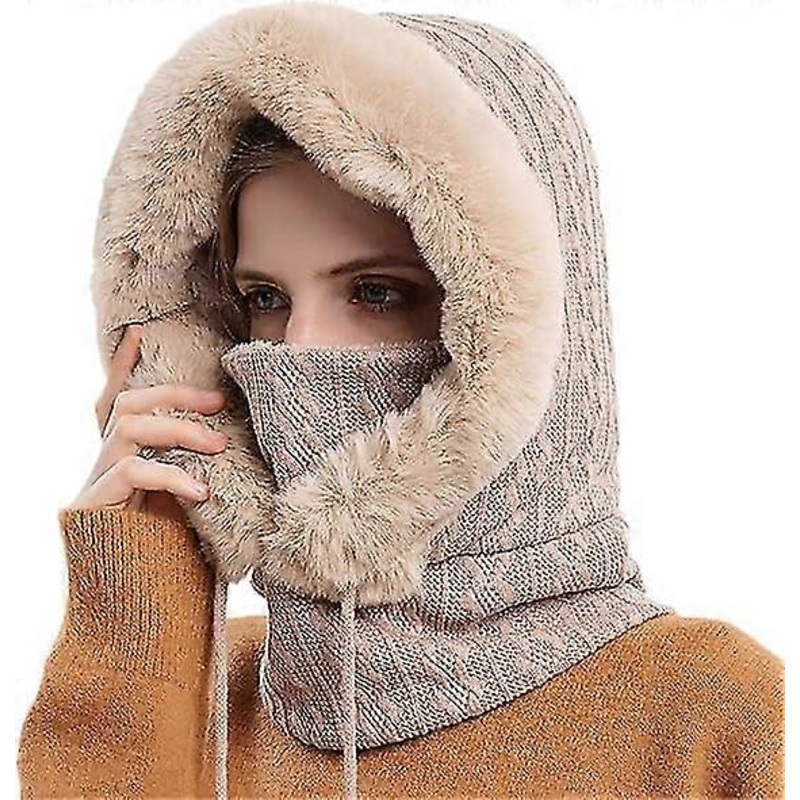 Women Ski Mask Balaclava Fleece Hood Winter Hat With Neck Cover Face Cover Mask | Fruugo SG