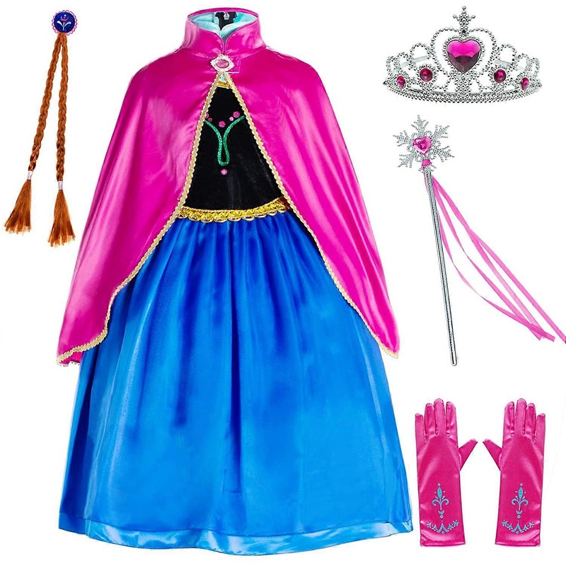 Anna-88 With accessories3-4T for Little Girls Birthday Party Fancy Dress Up with Accessories | Fruugo SG