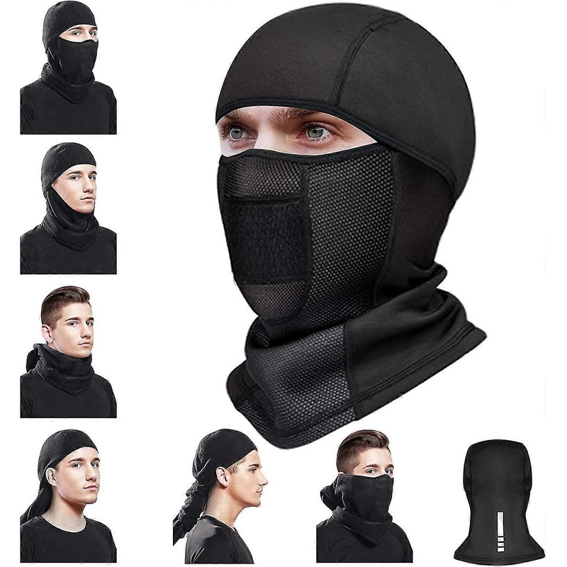 Balaclava For Acsergery Men, Black Windproof Full Face Covering Bike Motorcycle Ski Gift | Fruugo SG