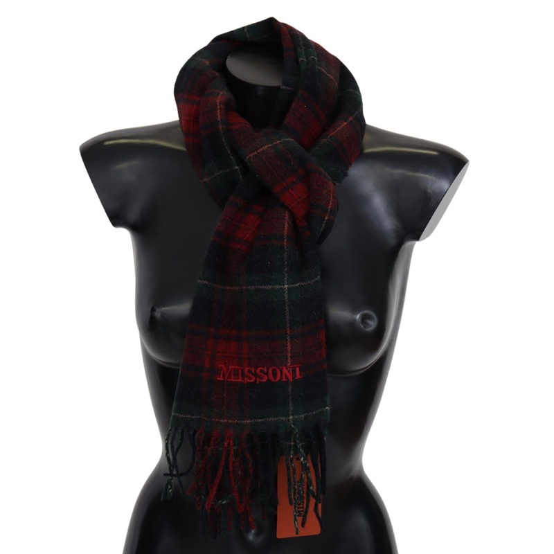 Black Red Check Wool Unisex Neck Wrap Fringes Scarf | Fruugo SG