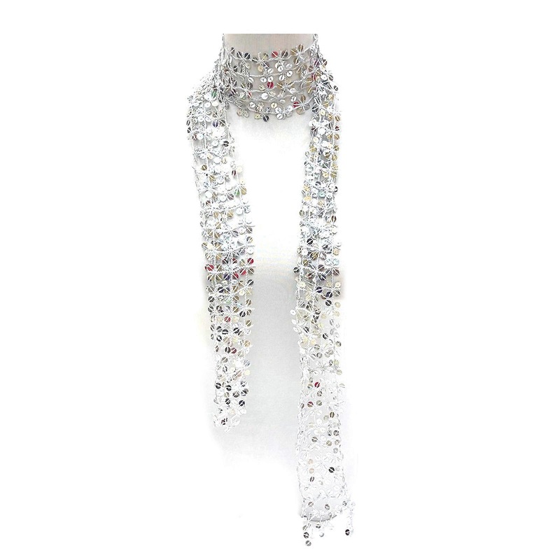 Delicate Sequins Scarf for Ladies Masquerades Lightweight Collars Wedding Party Scarf with Shinning Sequins  White | Fruugo SG