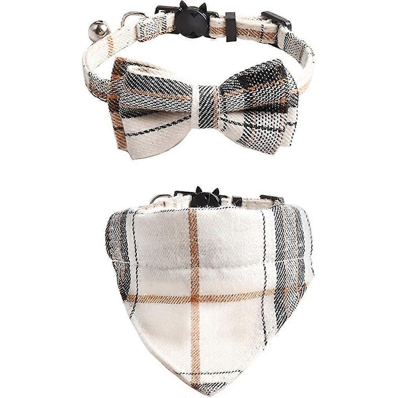 Dog Bandana And Collar Set, 2 Pieces Acsergery Gift Classic Plaid Bow Tie Cat | Fruugo SG