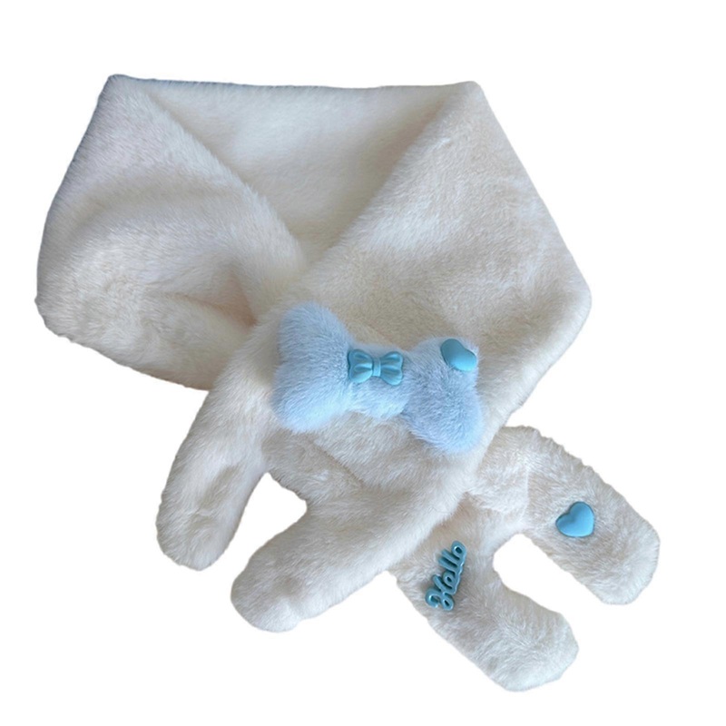 Furry Plush Scarf for Women Soft Thicken Crossed Neck Scarf with Bowknot Adult Winter Autumn Outdoor Activity Neck Wrap | Fruugo SG