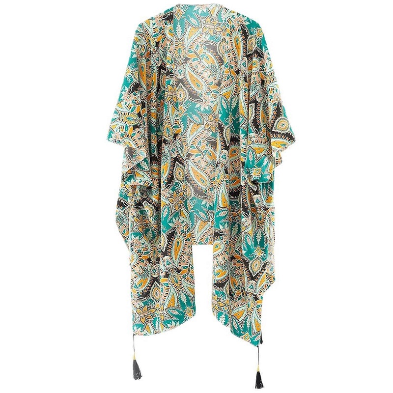 Geometric Print Thin Shawl with Fringed Multifunctional Shawl Scarf Neck Capes for Outdoor Travelling Shawl Capes  Green | Fruugo SG