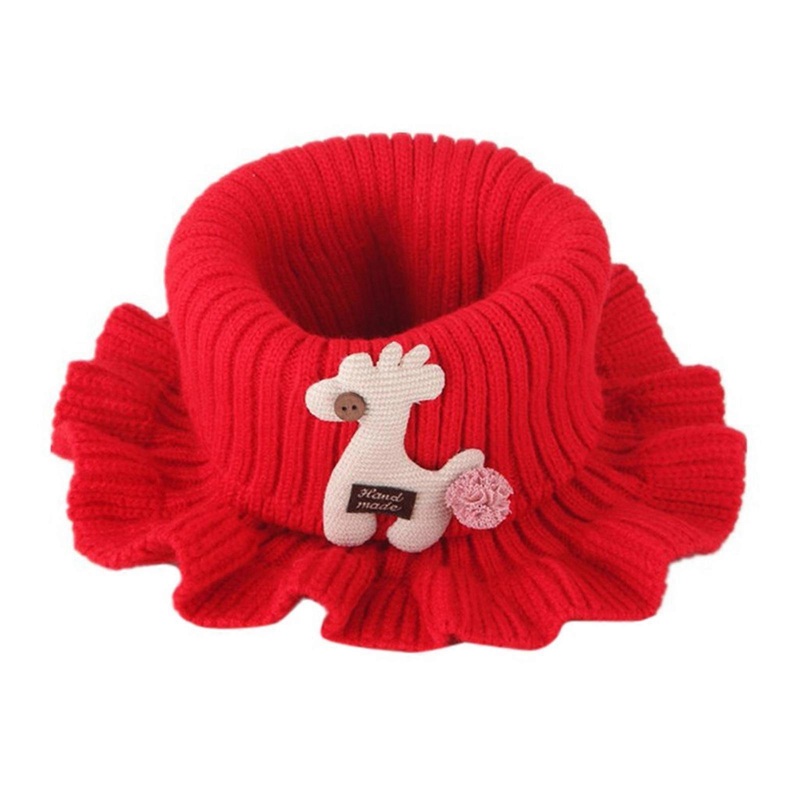 Kids Ribbed Knit Circle Scarf Cartoon Giraffe Crochet Cowl Collar Neck Warmer  Red | Fruugo SG