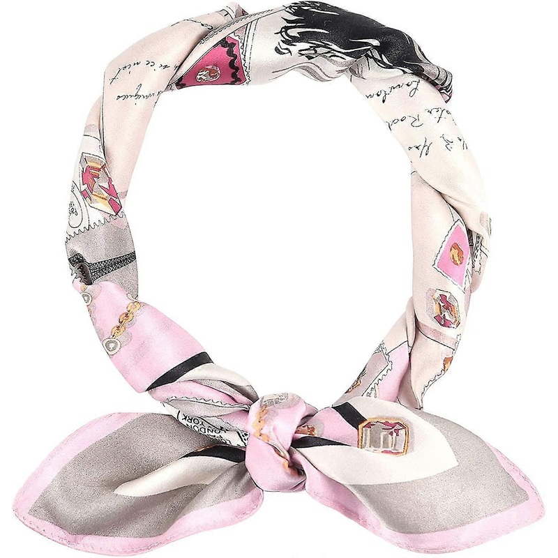 Ladies 100% Silk Scarf Small Square Pattern Print Mulberry Silk Neck Scarf Vintage Neckerchief For Women Girls, 53x53cm | Fruugo SG