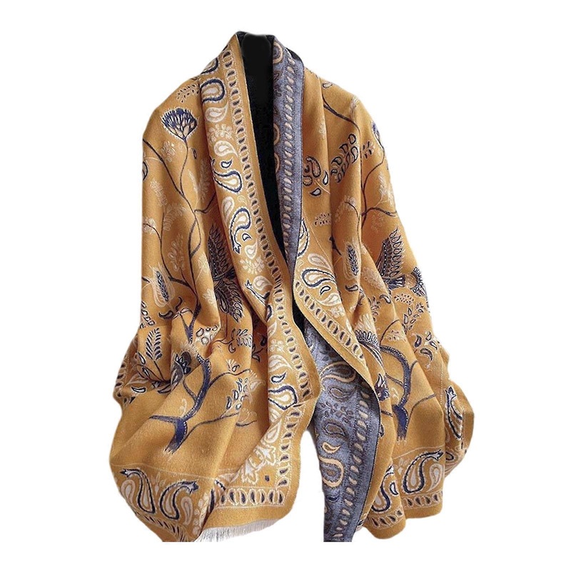 Photography Shawl Scarf for Travel Ethnic Tassels Shawl Wrap Flower Pattern Shoulder Wrap for Winter Vintage Neck Scarf  Yellow | Fruugo SG