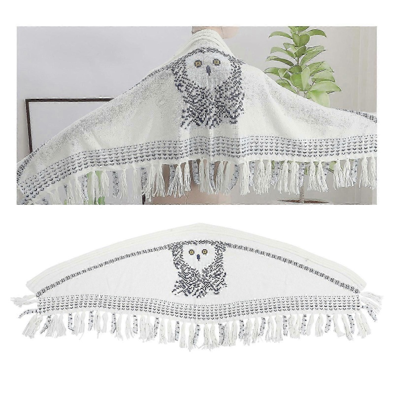 Retro Owl Scarf With Wide Spread Bird Feather WingsWhite Reversible Print | Fruugo SG