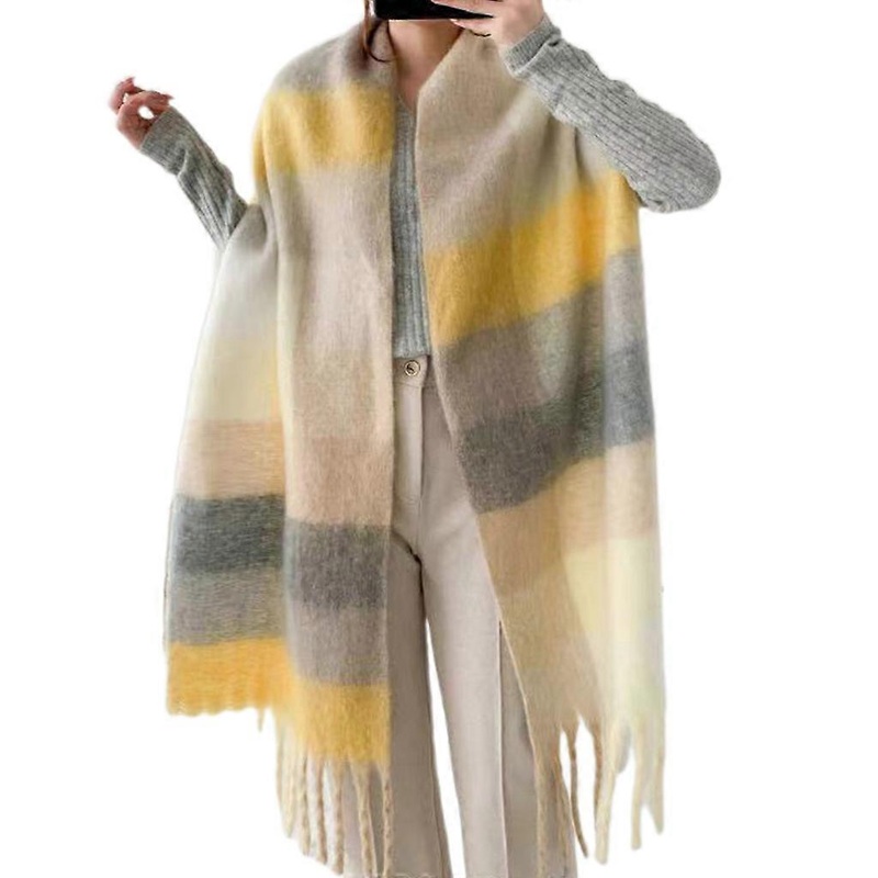 Women Classical Lattice Printed Pattern Scarves for Mother Winter Travel Chunky Wrap Soft Scarves Cold Weather Supplies  Yellow | Fruugo SG