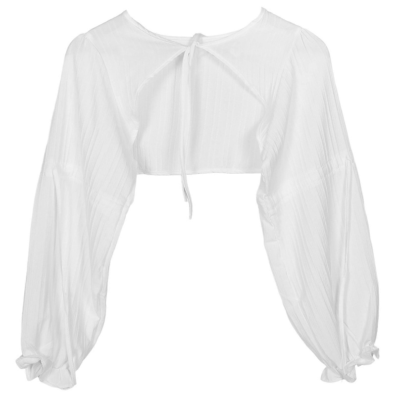 Women’s Long Lantern Sleeve Blouse with Detachable Collar Casual Wear Autumn and Winter 1Pack Chiffon Design | Fruugo SG