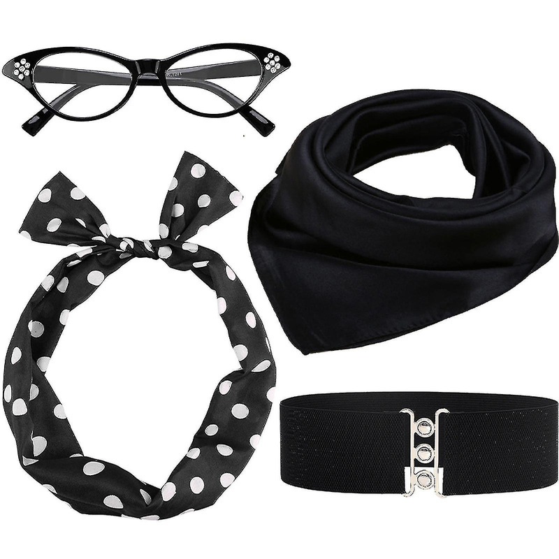 100% New-rockabilly Accessories Womens 50s Dresses Womens Accessories With Chiffon Scarf | Fruugo SG