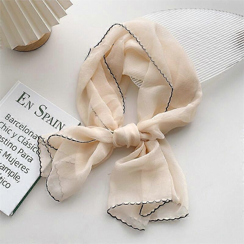 105cm Pure Color Long Silk Scarf For Ladies Skinny Thin Scarves Soft Gauze Sunscreen Shawl Headscarf Small Handle Bag Ribbon | Fruugo SG