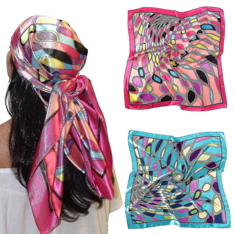 35 Large Satin Square Head Scarf – 2pcs Silk Like Floral Head Scarves Square Satin Hair Scarf Bandanas For Women High Quality | Fruugo SG