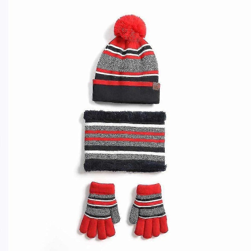 3pcs Kid Winter Hats Scarves Gloves Kit Knitted Warm Set | Fruugo SG