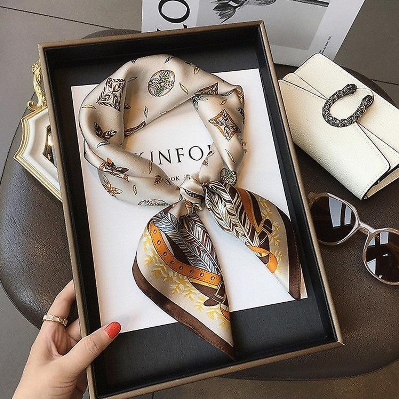 70Cm Small Square Towel Silk Scarf Retro Three-dimensional Letter Printing Silk Scarf Business Wear Scarf Imitated Silk Scarves | Fruugo SG