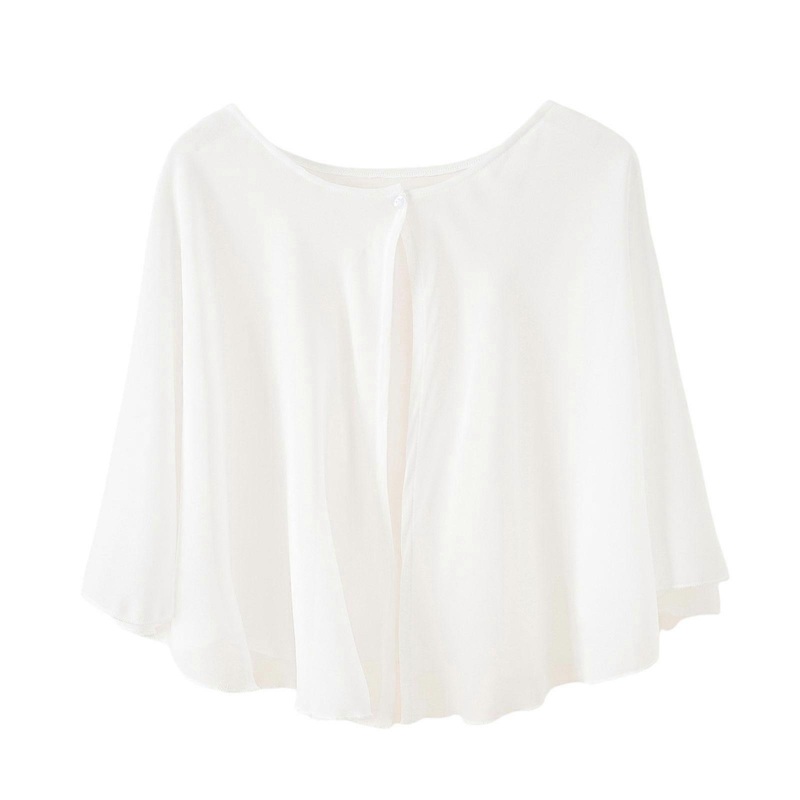 Classical Cloaks for Hot Summer Cool Wrap Neck Solid Color Skin-friendly Cape for Mother Beach Sunproof Supplies  White | Fruugo SG