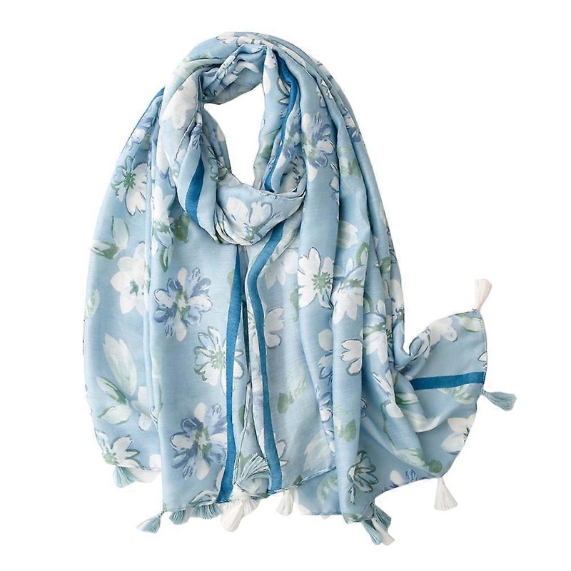 Festival Scarf Floral Pattern Women Stole Sky-Blue 180X90CM Uv Protection Everyday Wear 1Set | Fruugo SG