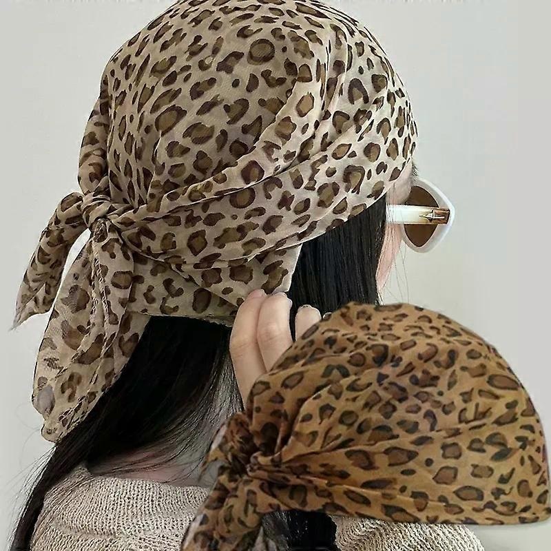 Retro Leopard Print Square Scarf for Women Satin Thin Edge Scarves Head Band Fashion Y2K Lady Hair Shawl Wrap Female Neckerchief | Fruugo SG