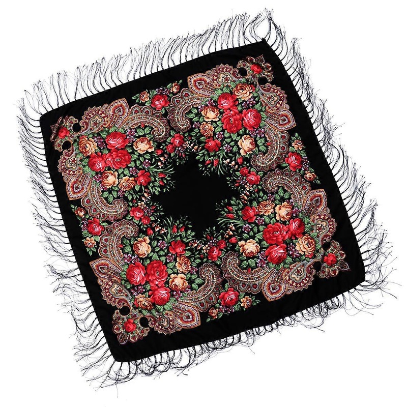 Retro Tassel Bohemian Flowers Shawl Square Fashion Accessory for Women Party Beach 1Pack | Fruugo SG