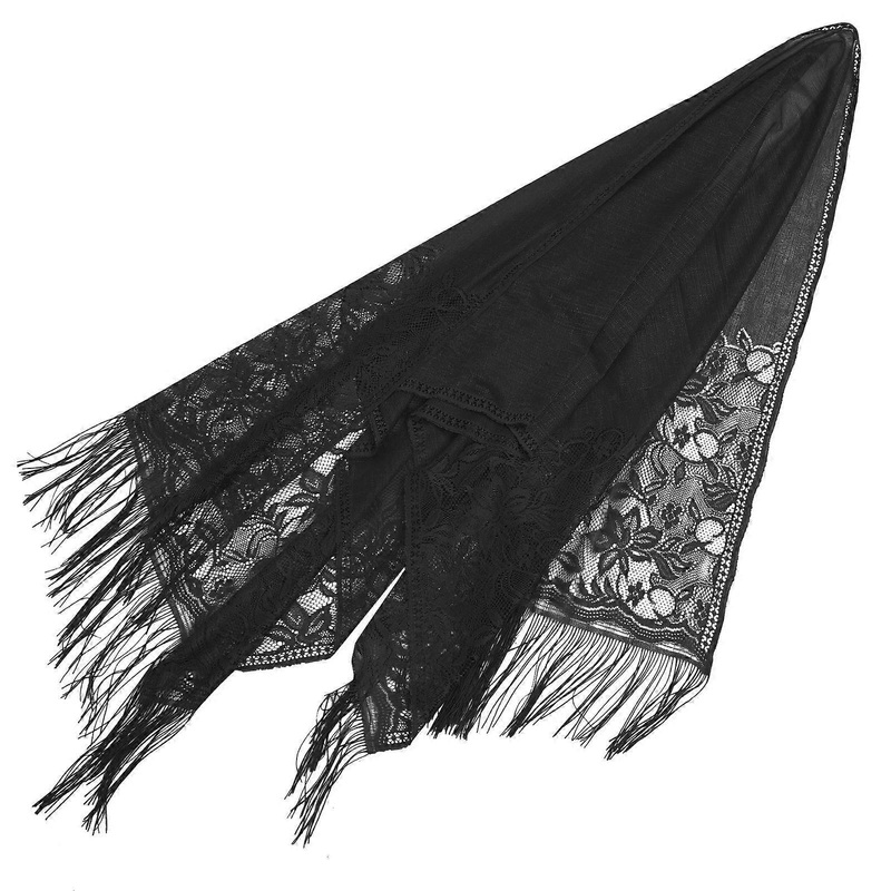 Scarf Women Ladies Neck Scarves Daily Wearing Stylish Design 183x63cm Black Lace 1Set | Fruugo SG