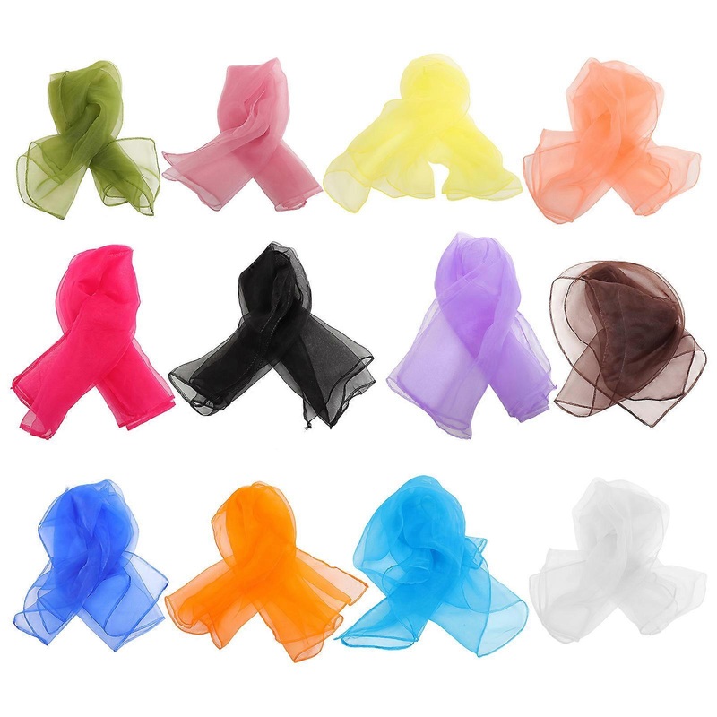 Solid Color Scarves For Dance Square Scarves Crimson 70x70x0.1cm Anti-Wind Sand Protection 12Pcs | Fruugo SG