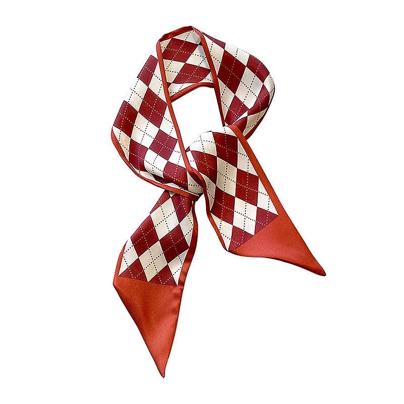 Spring And Autumn Lightweight Red Hair Band Plaid Small Silk Scarf Scarf College Style Student Age-reducing Jk Shirt For Women | Fruugo SG