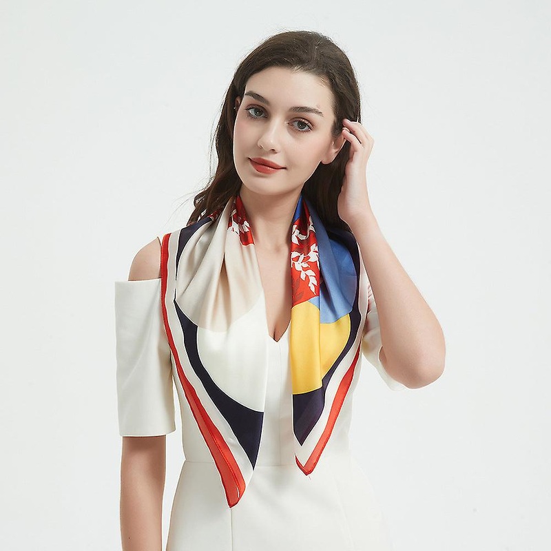 Spring And Summer Silk Scarf Silk-like Women’s Square Scarf Arm Bag Hair Band Geometric Round Printed Chiffon Scarf | Fruugo SG