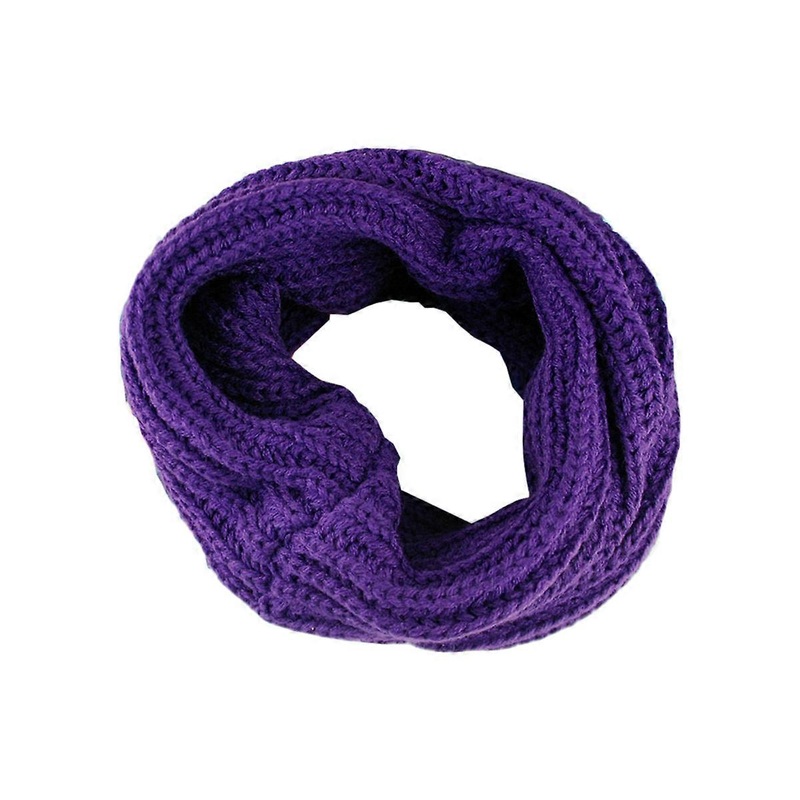 Thick Knit Circle Scarf Shawl Warm Keeping Style Creation Purple 35.00X21.00X1.00CM 1Pack | Fruugo SG