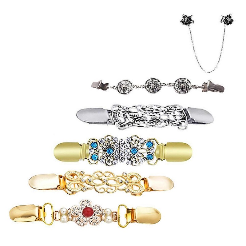 Vintage Sweater Clips Square Style Non-Deformable Metal Elegant Shawl Clips 6Pcs For Everyday Use | Fruugo SG