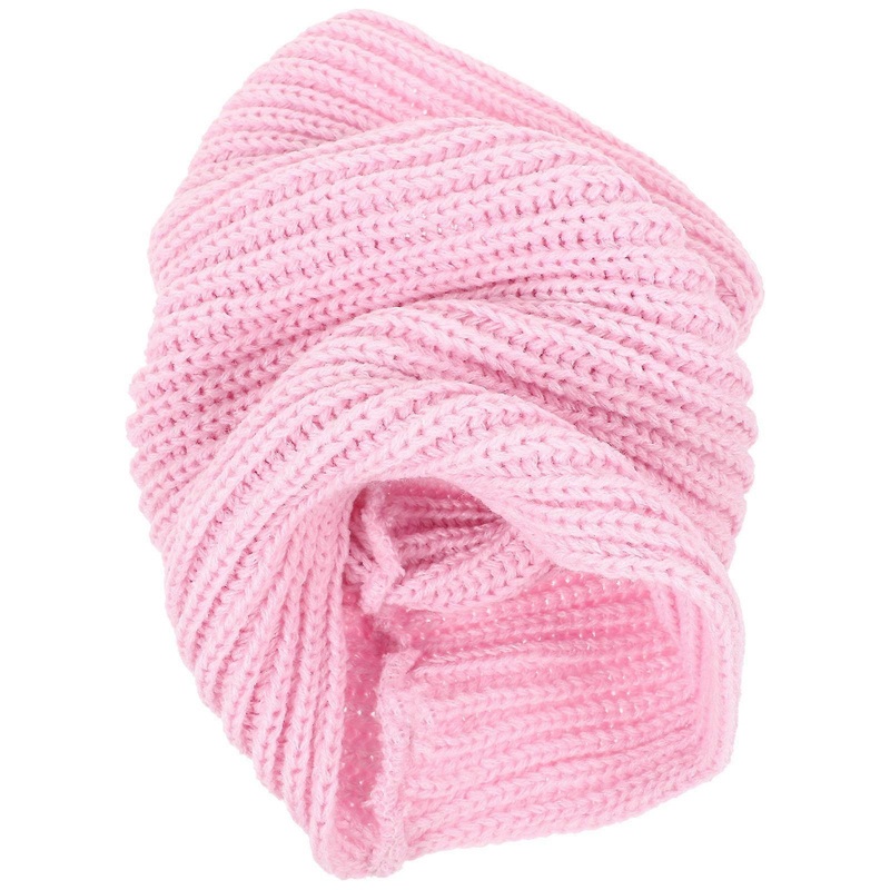 Women Neckerchief Scarf Winter Warm One Circle Woolen Yarn Knit Loop Shawl Pink Fashion Accessory 1Pcs | Fruugo SG