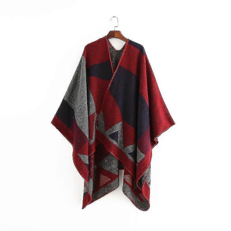 Women’s Poncho Shawl Open Front Reversible Shawl Thick Cardigan Coat | Fruugo SG