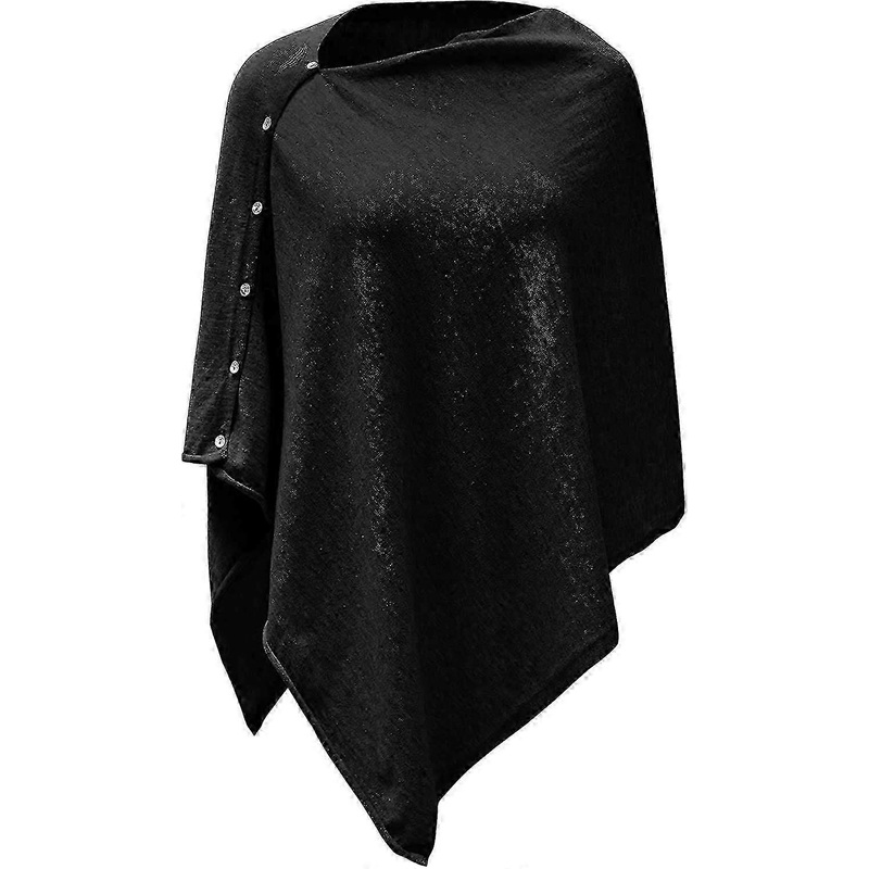 Women’s Versatile Knitted Scarf Poncho Sweater With Buttons Light Weight Spring Summer Fall Shawl Poncho Cape Cardigan | Fruugo SG