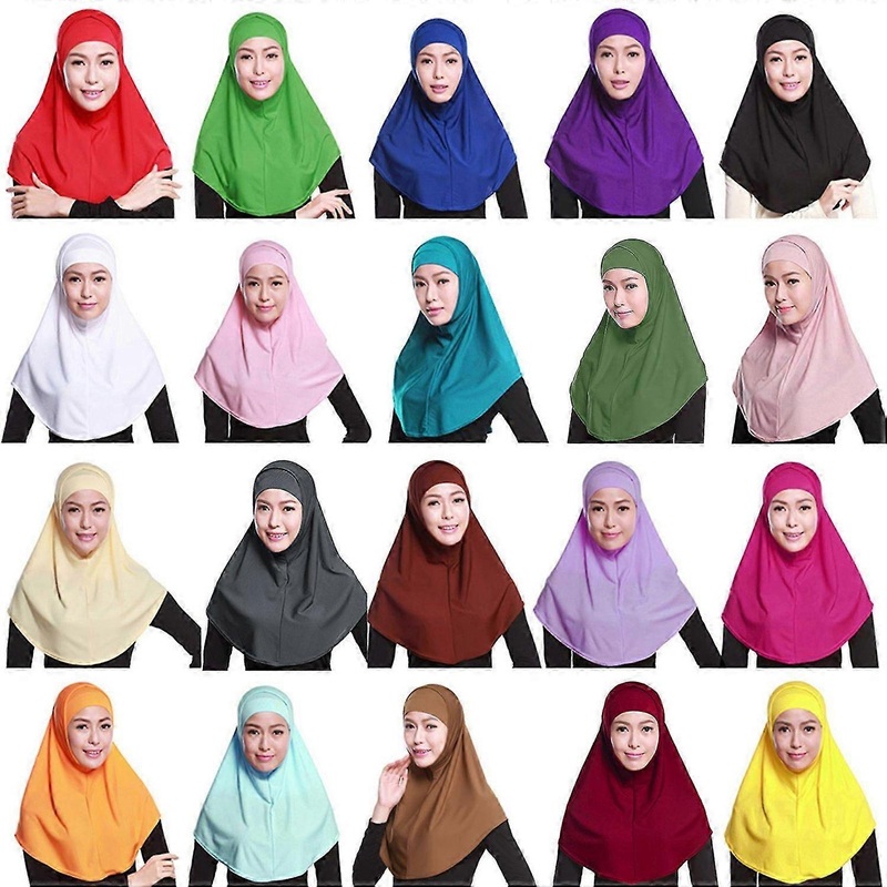 Womens 2 Piece Solid Color Amira Jersey Muslim Hijab Soft Cotton Stretch for Head Scarf with Tube In | Fruugo SG