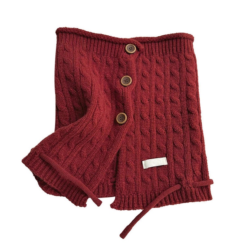 Womens Cable Knit Turtleneck Collar Shawl Solid Color Scarf Wrap Neck Guard Warmer Hat with Button Multiple Wear Ways  Burgundy | Fruugo SG