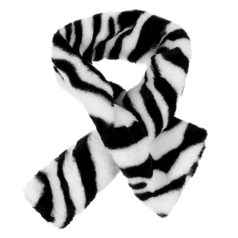 Zebra-Stripe Scarf Warm Neck Warmer Autumn Winter Multi 85X15CM Polyester Fiber Warmth 1Pack | Fruugo SG