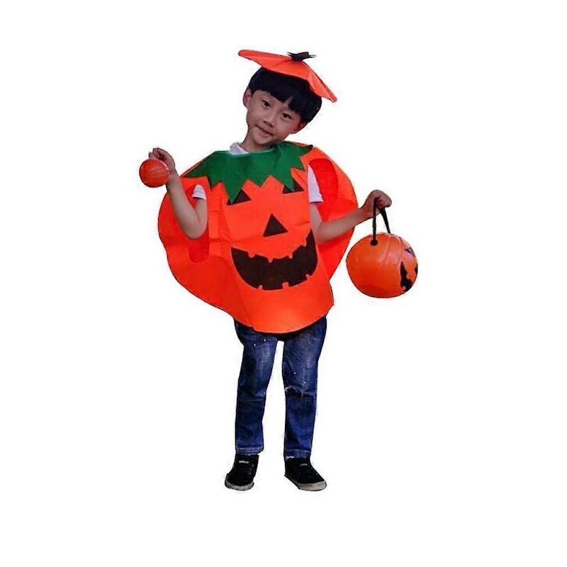 2 Pcs Kids Cosplay Punkin Poncho Set Halloween Cape and Hat Show Costume | Fruugo SG