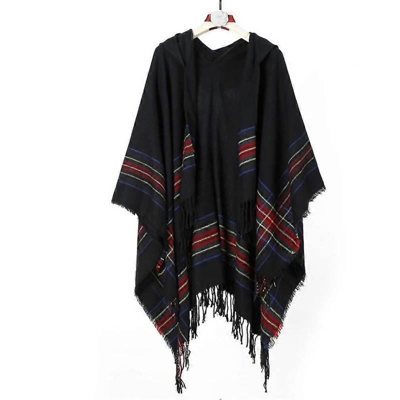 Autumn Winter Warm Hoodie Scarf Pashmina Shawls Wrap Plaid Loose Cardigant for Lady | Fruugo SG