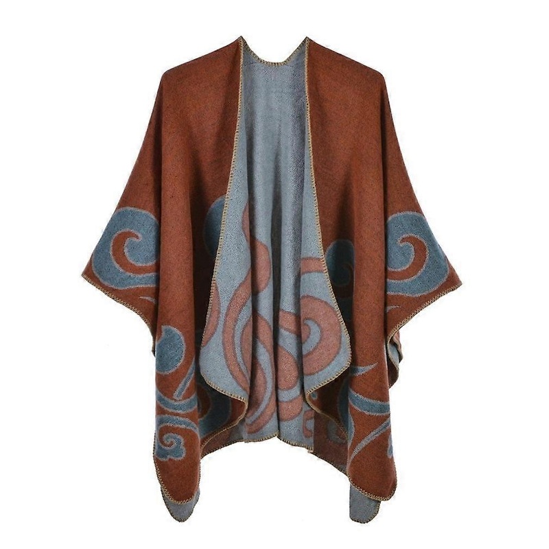 Autumn Winter Warm Shawl Wrap Open Front Poncho Cashmere Feel Cape for Women | Fruugo SG