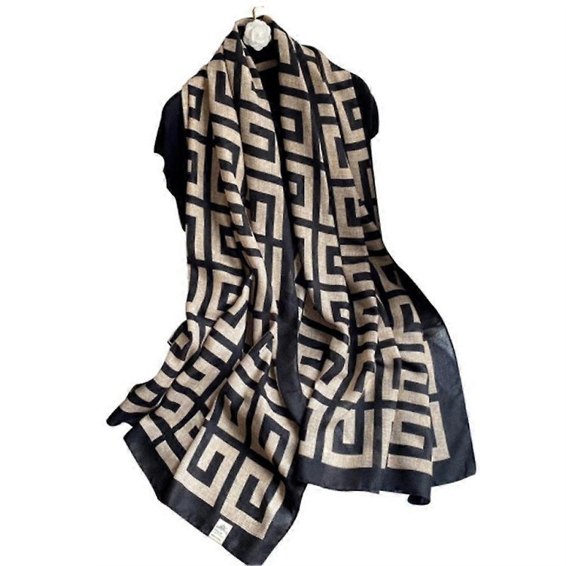 Beach Cover up with Letter Print Cotton Linen Scarf Fashion Shawl Wrap for Lady | Fruugo SG