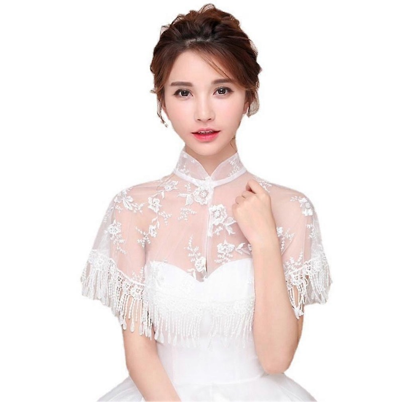 Chiffon Bridal Laced Cape Short Capelet Summer Wedding Gauze Shoulder Tippet Stoles | Fruugo SG